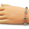 Pulsera Tennis 03.266.0053.1.07 Oro Laminado, Diseño de Cluster, con Multicolor and Blanca Zirconia Cubica, Pulido, Tono Dorado (Thickness, 8 Inches Length)