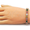 Pulsera Tennis 03.283.0509.1.08 Oro Laminado, con Multicolor Zirconia Cubica, Pulido, Tono Dorado (09 MM Thickness, 8 Inches Length)