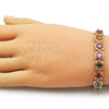 Pulsera Tennis 03.283.0510.08 Oro Laminado, con Multicolor Zirconia Cubica, Pulido, Tono Dorado (Thickness, 8 Inches Length)