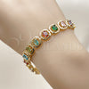 Pulsera Tennis 03.283.0510.08 Oro Laminado, con Multicolor Zirconia Cubica, Pulido, Tono Dorado (Thickness, 8 Inches Length)