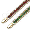 Pulsera Tennis 03.283.0511.07 Oro Laminado, con Granate and Blanca Zirconia Cubica, Pulido, Tono Dorado (Thickness, 7 Inches Length)