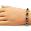 Pulsera Tennis 03.283.0514.1.07 Oro Laminado, Diseño de Cluster, con Negro and Blanca Zirconia Cubica, Mate, Tono Dorado (Thickness, 8 Inches Length)