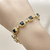 Pulsera Tennis 03.283.0514.1.07 Oro Laminado, Diseño de Cluster, con Negro and Blanca Zirconia Cubica, Mate, Tono Dorado (Thickness, 8 Inches Length)