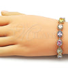 Pulsera Tennis 03.283.0525.07 Oro Laminado, con Multicolor Zirconia Cubica, Pulido, Tono Dorado (Thickness, 7 Inches Length)