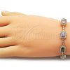 Pulsera Tennis 03.283.0528.07 Oro Laminado, Diseño de Cluster, con Multicolor and Blanca Zirconia Cubica, Pulido, Tono Dorado (09 MM Thickness, 8 Inches Length)