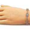 Pulsera Tennis 03.283.0529.07 Oro Laminado, Diseño de Cluster, con Multicolor and Blanca Zirconia Cubica, Pulido, Tono Dorado (Thickness, 7 Inches Length)