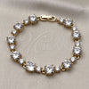 Pulsera Tennis 03.283.0534.07 Oro Laminado, con Blanca Zirconia Cubica, Pulido, Tono Dorado (08 MM Thickness, 8 Inches Length)