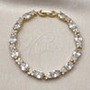 Pulsera Tennis 03.283.0536.07 Oro Laminado, con Blanca Zirconia Cubica, Pulido, Tono Dorado (06 MM Thickness, 7 Inches Length)
