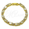 Pulsera Tennis 03.283.0536.07 Oro Laminado, con Blanca Zirconia Cubica, Pulido, Tono Dorado (06 MM Thickness, 7 Inches Length)