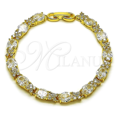 Pulsera Tennis 03.283.0536.07 Oro Laminado, con Blanca Zirconia Cubica, Pulido, Tono Dorado (06 MM Thickness, 7 Inches Length)