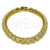 Pulsera Tennis 03.283.0538.07 Oro Laminado, con Blanca Zirconia Cubica, Pulido, Tono Dorado (Thickness, 7 Inches Length)