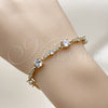 Pulsera Tennis 03.283.0539.07 Oro Laminado, con Blanca Zirconia Cubica, Pulido, Tono Dorado (06 MM Thickness, 7 Inches Length)