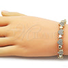 Pulsera Tennis 03.283.0541.07 Oro Laminado, Diseño de Corazón, con Zirconia Cubica Blanca, Pulido, Tono Dorado (Grosor 09.4 MM, 7 Pulgadas de Largo)