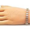 Pulsera Tennis 03.283.0545.07 Oro Laminado, Diseño de Baguette, con Blanca Zirconia Cubica, Pulido, Tono Dorado (Thickness, 7 Inches Length)