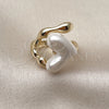 Anillo Multi Piedra 01.438.0003 Oro Laminado, Diseño de Corazón, con Madre Perla Marfil, Pulido, Tono Dorado (Talla Unica)