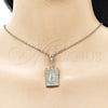 Dije Religioso 05.438.0005 Oro Laminado, Diseño de Guadalupe, con Blanca Micro Pave, Pulido, Tono Dorado
