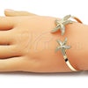 Aro Individual 07.413.0005 Oro Laminado, Diseño de Estrella, Pulido, Tono Dorado (Grosor 04 MM, Talla Unica)