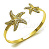 Aro Individual 07.413.0005 Oro Laminado, Diseño de Estrella, Pulido, Tono Dorado (Grosor 04 MM, Talla Unica)