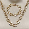Collar y Pulsera 06.415.0009 Oro Laminado, Diseño de Puff Mariner y Mariner, Pulido, Tono Dorado
