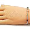 Pulsera Tennis 03.266.0056.07 Oro Laminado, con Zirconia Cubica Multicolor y Blanca, Pulido, Tono Dorado (Grosor 05.2 MM, 8 Pulgadas de Largo)