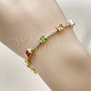 Pulsera Tennis 03.266.0056.07 Oro Laminado, con Zirconia Cubica Multicolor y Blanca, Pulido, Tono Dorado (Grosor 05.2 MM, 8 Pulgadas de Largo)