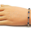 Pulsera Tennis 03.266.0056.3.07 Oro Laminado, con Zirconia Cubica Zafiro Azul y Blanca, Pulido, Tono Dorado (Grosor 05.2 MM, 8 Pulgadas de Largo)
