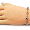 Pulsera Tennis 03.266.0057.3.07 Oro Laminado, Diseño de Cluster, con Zirconia Cubica Zafiro Azul y Blanca, Pulido, Tono Dorado (Grosor 07 MM, 8 Pulgadas de Largo)