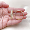 Argolla Huggie 02.204.0062.35 Oro Laminado, con Blanca Micro Pave, Pulido, Tono Dorado