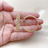 Argolla Huggie 02.204.0064.35 Oro Laminado, Diseño de File, con Blanca Zirconia Cubica, Pulido, Tono Dorado