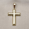Dije Religioso 05.213.0182 Oro Laminado, Diseño de Cruz, Pulido, Tono Dorado