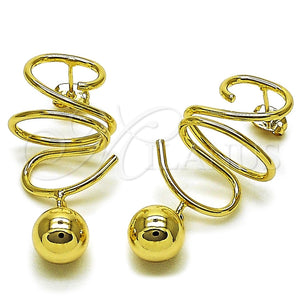Arete Colgante 02.213.0853 Oro Laminado, Diseño de Bola, Pulido, Tono Dorado