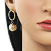 Arete Colgante 02.213.0856 Oro Laminado, Diseño de Bola, Pulido, Tono Dorado