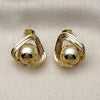 Arete Dormilona 02.213.0857 Oro Laminado, Diseño de Bola, Pulido, Tono Dorado
