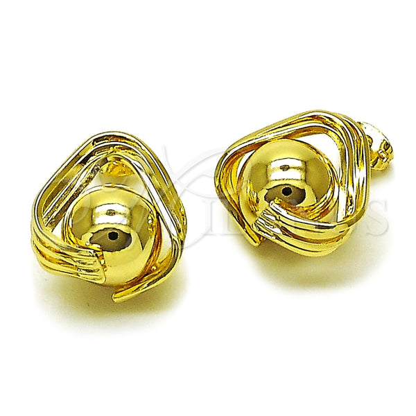 Arete Dormilona 02.213.0857 Oro Laminado, Diseño de Bola, Pulido, Tono Dorado