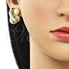Arete Dormilona 02.213.0858 Oro Laminado, Diseño de Bola, con Marfil Perla, Pulido, Tono Dorado