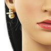 Arete Dormilona 02.213.0859 Oro Laminado, Diseño de Bola y Hueco, Pulido, Tono Dorado