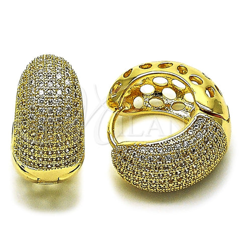 Argolla Huggie 02.283.0318.25 Oro Laminado, con Blanca Zirconia Cubica, Pulido, Tono Dorado