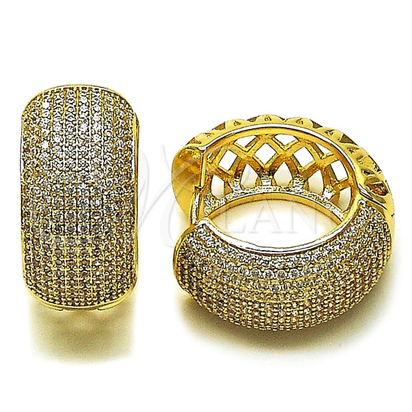 Argolla Huggie 02.283.0319.25 Oro Laminado, con Zirconia Cubica Blanca, Pulido, Tono Dorado
