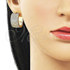 Argolla Huggie 02.283.0320.22 Oro Laminado, con Zirconia Cubica Blanca, Pulido, Tono Dorado
