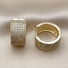 Argolla Huggie 02.283.0320.22 Oro Laminado, con Zirconia Cubica Blanca, Pulido, Tono Dorado