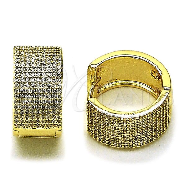 Argolla Huggie 02.283.0320.22 Oro Laminado, con Zirconia Cubica Blanca, Pulido, Tono Dorado
