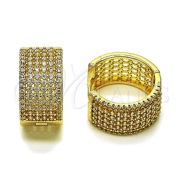 Argolla Huggie 02.283.0322.20 Oro Laminado, con Blanca Zirconia Cubica, Pulido, Tono Dorado