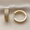 Argolla Huggie 02.283.0325.25 Oro Laminado, con Blanca Zirconia Cubica, Pulido, Tono Dorado