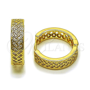 Argolla Huggie 02.283.0325.25 Oro Laminado, con Blanca Zirconia Cubica, Pulido, Tono Dorado
