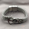 Pulsera Elegante 03.439.0002.09 Acero Inoxidable, Diseño de Ancla y Square Franco, Pulido, Tono Plateado (Thickness, 9 Inches Length)