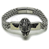 Pulsera Elegante 03.439.0004.09 Acero Inoxidable, Diseño de Leon, Pulido, Tono Plateado (12 MM Thickness, 9 Inches Length)