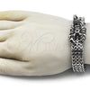 Pulsera Elegante 03.439.0006.09 Acero Inoxidable, Diseño de Escorpión y Square Franco, Pulido, Tono Plateado (15 MM Thickness, 9 Inches Length)