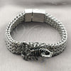 Pulsera Elegante 03.439.0006.09 Acero Inoxidable, Diseño de Escorpión y Square Franco, Pulido, Tono Plateado (15 MM Thickness, 9 Inches Length)