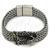 Pulsera Elegante 03.439.0006.09 Acero Inoxidable, Diseño de Escorpión y Square Franco, Pulido, Tono Plateado (15 MM Thickness, 9 Inches Length)