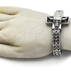 Pulsera Elegante 03.439.0008.09 Acero Inoxidable, Diseño de Calavera y Square Franco, Pulido, Tono Plateado (12 MM Thickness, 9 Inches Length)